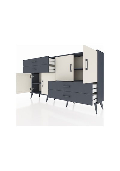 Arges Konsol 3 Raflı 4 Çekmeceli 4 Kapaklı 176x30x99 Antrasit-ayt Antrasit-aytaşı/antrasit Arges Konsol 3 Raflı 4 Çekmeceli 4 Kapaklı 176x30x99 Antrasit-ayt Antrasit-aytaşı/antrasit