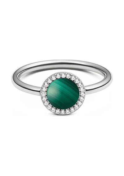 Audrey Ring Malachite Silver Gümüş