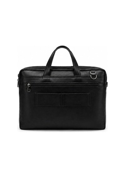 Levano Leather Hakiki Deri Erkek Laptop Ve Evrak Çantası 40x30x7 Cm Siyah Çok Bölmeli Fermuarlı İş Çantası Siyah