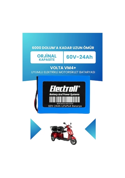 Volta Vm4+ Uyumlu Batarya Standart Kapasite Lifepo4 60v 24ah Elektrikli Motorsiklet Bataryası