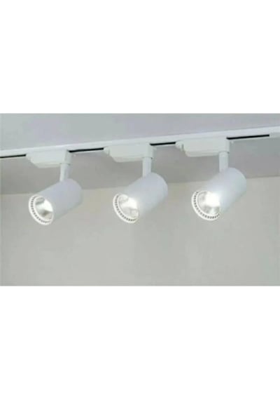 Led 3 Adet 30 W Led Ray Spot Vitrin Mağaza Armatürü 1m Raylı Beyaz Kasa Gün Işığı Işıklı Spot