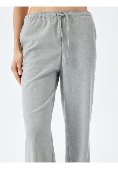 Koton Düz Bol Paça Cepli Eşofman Pantolon Gri 5sak40226pw Gri