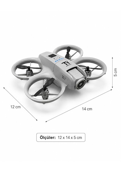 T1 Mini 1080 Full Hd Kameralı 360 Dönüşlü Drone Led Işıklı 4 Pervaneli Dron Sabit İrtifa Asılı Kalma Kameralı Tek Tu Kalibrasyon Hava Dronu Hobi Foto Ve Video Çekimi Uygulamadan Kontrol