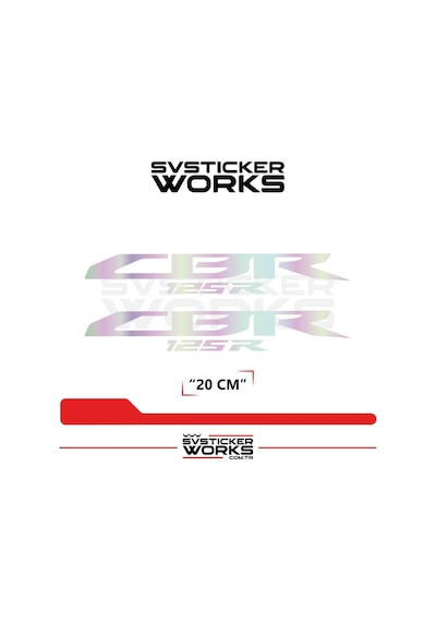 Honda Cbr 125r Sticker Uyumlu Yazı Yüksek Kalite Özel Kesim Folyo 2'li Set Hologram