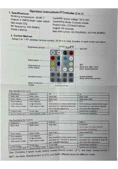 Rgb / Rgbw Müzik Sese Duyarlı Kontrol Cihazı 23309870