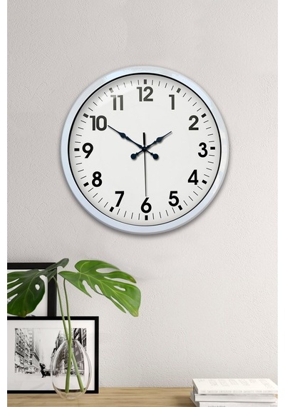 40 Cm Beyaz Metal Standart Duvar Saati Diğer 71016117