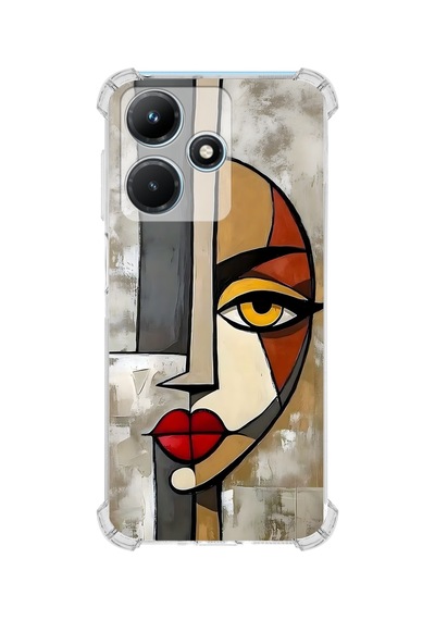 Printify Infinix Hot 30i İle Uyumlu Şeffaf Silikon Kılıf Uv Baskılı Esnek Tpu Kapak Çözüm No6