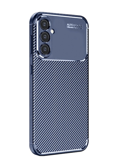 Samsung Galaxy A37 5g Uyumlu Kılıf Karbon Tasarım Kamera Korumalı Silikon Telefon Kılıfı Kapak Lacivert