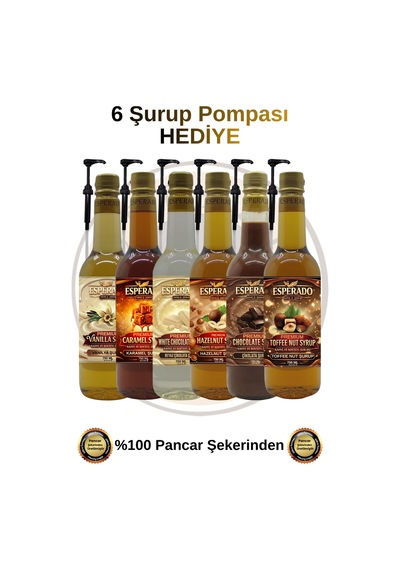 Premıum Vanilya-karamel-beyaz Çik.-fındık-çikolata-toffnut Aromalı Kahve Şurubu 750 Ml 6 Ad. Diğer