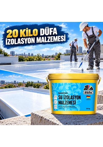 Düfa Diamond Su Kesici Çatı İzolasyon Malzemesi 20 Kg Ral 7040 Gri