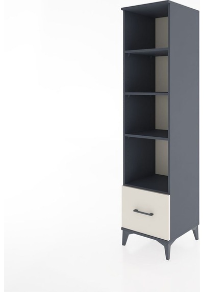 Hyperion Dolap 4 Raflı Tek Çekmeceli 44x44x182 Antrasit-aytaşı Antrasit