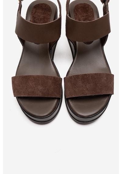 Luvishoes Lolanthe Kahverengi Cilt/kahverengi Süet Hakiki Deri Kadın Dolgu Topuklu Sandalet Luvishoes Lolanthe Kahverengi Cilt/kahverengi Süet Hakiki Deri Kadın Dolgu Topuklu Sandalet