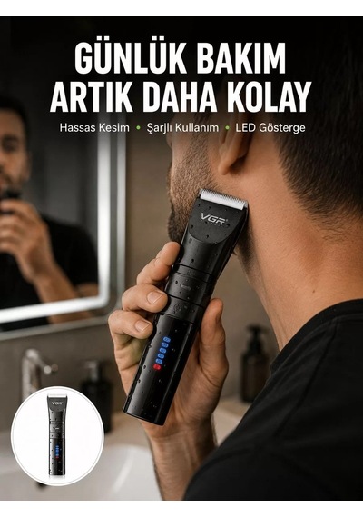 Erkek Saç Ve Sakal Kesme Makinesi Su Geçirmez Sessiz Motorlu Ye