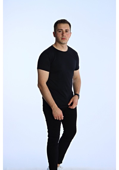 Eg38 Eko Slimfit Basic Tişört Siyah Siyah