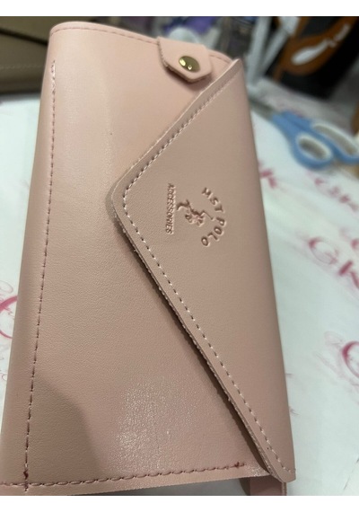 Gk Gamzelirenklerim Luxury Fashıon&accessorıes El Askılı Telefon Ve Para Bölmeli Lux Yumuşak Deri Cüzdan Pudra