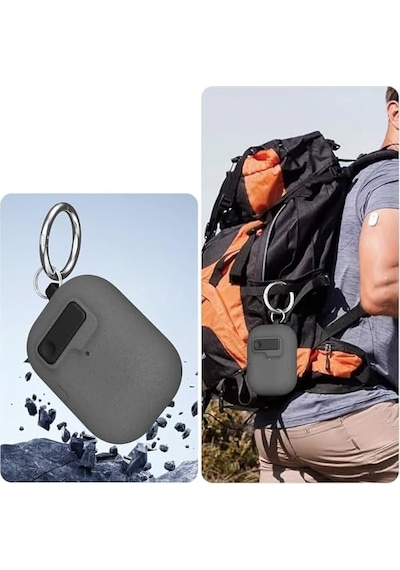 Ayrex Airpods Pro 3 İle Uyumlu Fabric Serisi Özel Kilitli Tasarım Ve Kumaş Yüzeyli Kılıf Darbelere Karşı Koruyuc