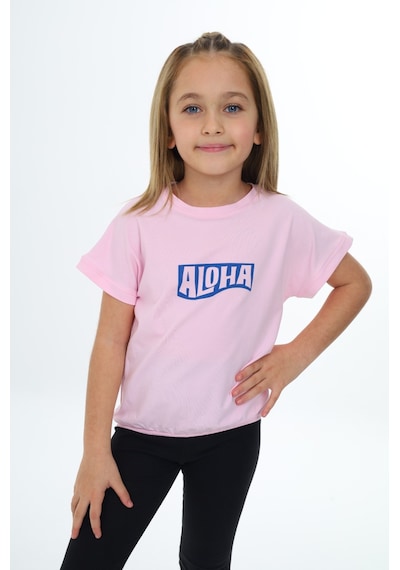 Toontoy Kids Toontoy Kız Çocuk Aloha Baskılı Tişört Açık Pembe