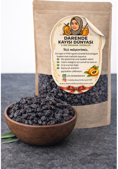Karaman Üzümü Siyah Çekirdekli Doğal Kurutulmuş Kuru Üzüm 1 Kg