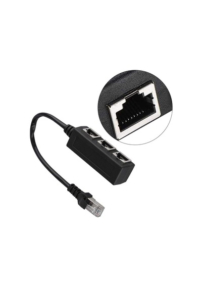 Lexroo Rj45 Ethernet Splitter Adaptör 1 Erkek 3 Dişi Lan Çoklayıcı İnternet Paylaştırıcı Cat5 Cat6