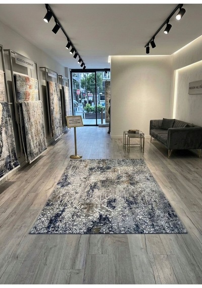 Safir Dmr Halıcılık Gri Modern Kaymaz Taban Çocuk Odası Salon Hol, Koridor Mutfak Yıkanabilir Jel Kesme Yolluk Halı