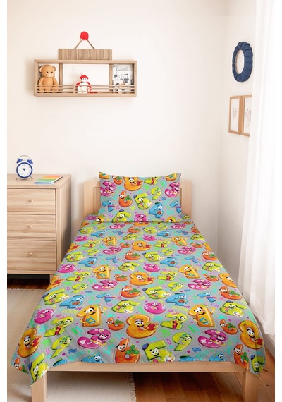 Evimde Bambaşka Renkli Rakam Temalı Çocuk Tek Kişilik Pike Takımı - Gri Turkuaz Bohem 160x220 CM Yazlık Yatak Örtüsü Evimde Bambaşka Renkli Rakam Temalı Çocuk Tek Kişilik Pike Takımı - Gri Turkuaz Bohem 160x220 CM Yazlık Yatak Örtüsü