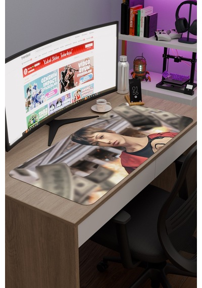 La Casa De Papel-tokyo V5 90x40 Xxl Gaming Kauçuk Kaymaz Taban Mouse Pad Fare Altlığı