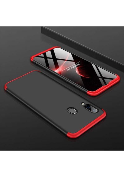 Samsung Uyumlu Galaxy A10s Kılıf Zore Ays Kapak Siyah-Kırmızı
