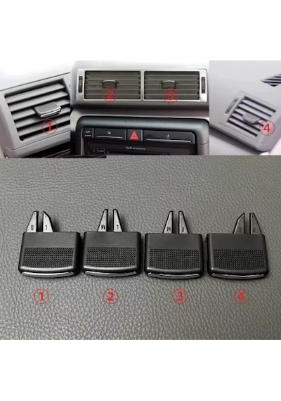 Audi A4 B6 B7 2002 2008 Kalorifer Havalandırma Izgarası Yönlendirici Set 4 Adet Klipsi Trim Değişimi - K1134