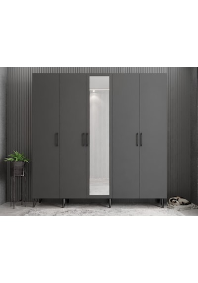 Açelya Portmanto Vestiyer Füme - Montaj Dahil 225cm M12