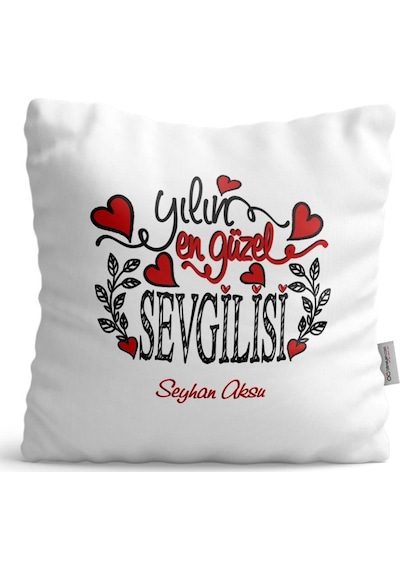 Kişiye Özel Yılın En Güzel Sevgilisi Saten Yastık