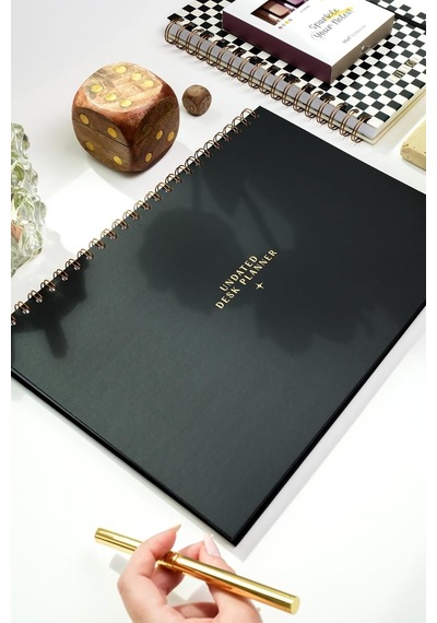 Süresiz Haftalık Masaüstü Planlayıcı 12 Aylık Undated Desk Planner Siyah