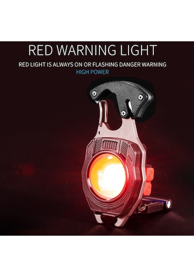 Ultra Güçlü Led Karabina Fener 12 Mod Çakmak Düdük Bıçak Turuncu