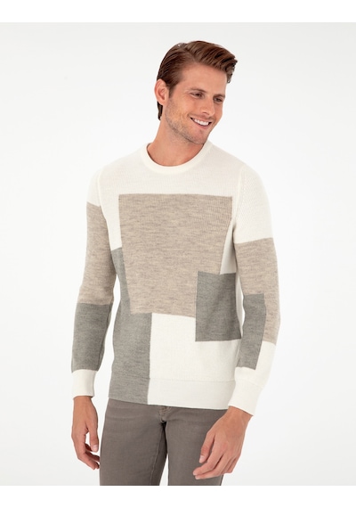 Pierre Cardin Erkek Ekru Kazak /triko 50296454-vr019 Ekru