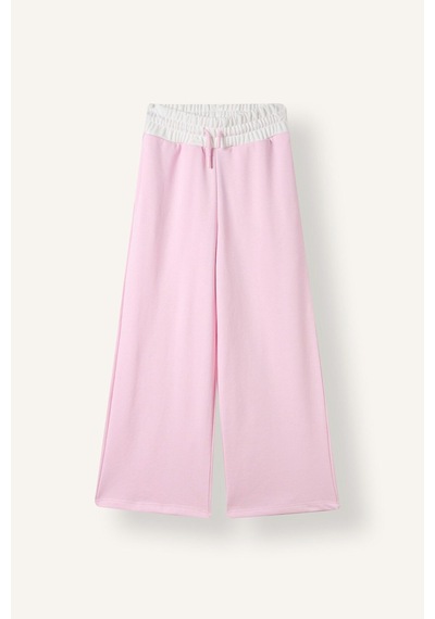 Defacto Kontrast Belli Wide Leg Eşofman Altı Kız Çocuk I6204a826wnpn47 Pembe-pn47