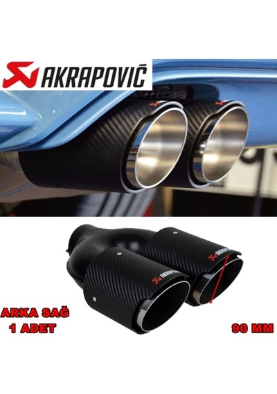 Akrapoviç Karbon Krom Egzoz Ucu Çift Çıkışlı 90mm Arka Sağ 1 Adet N11.167