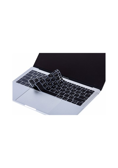 Apple Uyumlu MacBook Pro Klavye Koruyucu 12-13Inc A1708 A1534 Arapça Us Arabic Siyah