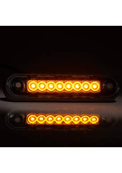 Frıstom Ft-073 Dark Long 8 Ledli Pozisyon Lamba Ledli Turuncu 12v - 36v 0,15 Mt Siyah Lastik Contalı