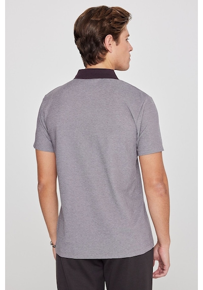 Erkek Acı Kahve Pamuklu Slim Fit Dar Kesim Polo Yaka Tişört Acı Kahverengi