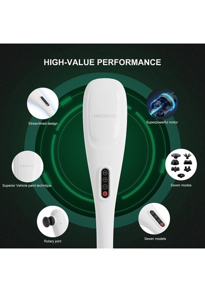 3200mah Şarj Edilebilir Pil, 5 Hız Ve Sert, Orta Ve 2 Yumuşak Silikon Düğümlü 5+2 Masaj Düğümüne Sahip Megawıse Kablosuz El Sırt Masajı İnci Beyazı 3200mah Şarj Edilebilir Pil, 5 Hız Ve Sert, Orta Ve 2 Yumuşak Silikon Düğümlü 5+2 Masaj Düğümüne Sahip Megawıse Kablosuz El Sırt Masajı İnci Beyazı