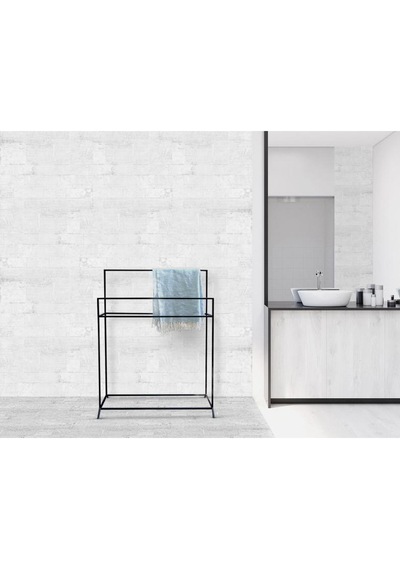 Havluluk Metal Banyo Havluluğu Banyo İçin Ayaklı Havluluk Siyah