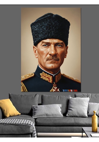 Eski Osmanlı Padişahı Portre Dekoratif Kanvas - Mdf Ahşap Tablo