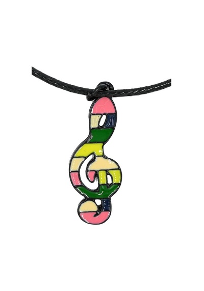 Diyez Müzik Renkli Sol Anahtarı Şeklinde Şık Kolye