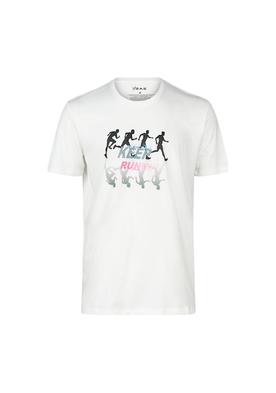 As Alex Baskılı Erkek Sıfır Yaka T-shirt Beyaz