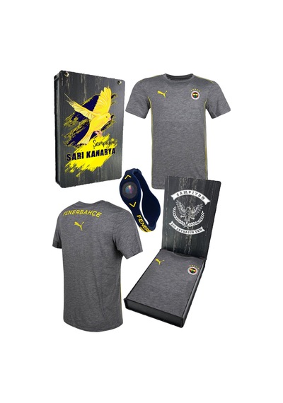 Fenerium Fenerbahçe Puma Fenerbahçe Grı Tshırt Uv Ahşap Kutu Gri