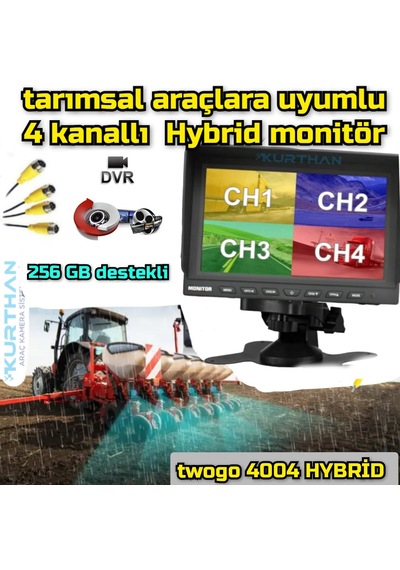 7 İnç Hybrid Dvr Monitör Kamerasız 256 Gb 12 - 24 Volt