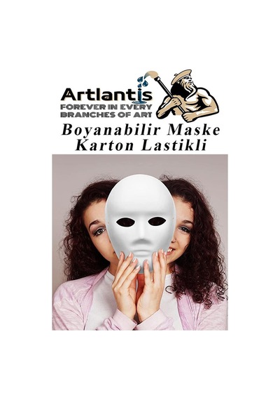 Maske Boyama 19x24 Cm 1 Adet Boyanabilir Maske Karton Lastikli İnsan Yüzü Suratı Okul Sınıf Etkinlikleri Hobi