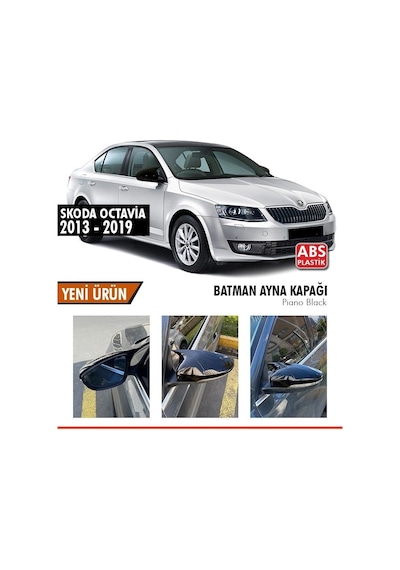Skoda Octavia (2013 - 2019) Batman Yarasa Ayna Kapağı (parlak Siyah