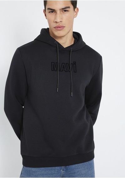 Mavi - Mavi Baskılı Kapüşonlu Siyah Sweatshirt 0s10549-900 Siyah