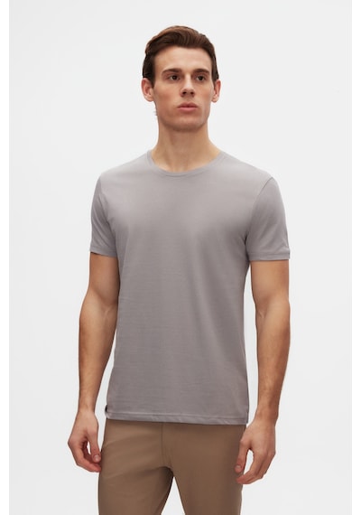 D's Damat Ds Damat Slim Fit Gri Bisiklet Yaka %100 Pamuklu Nefes Alabilen T-shirt 4hc141996753m 301