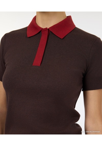 Yargıcı Regular Polo Yaka Kısa Kol Kazak 26kktr2134x 003 Kahverengi